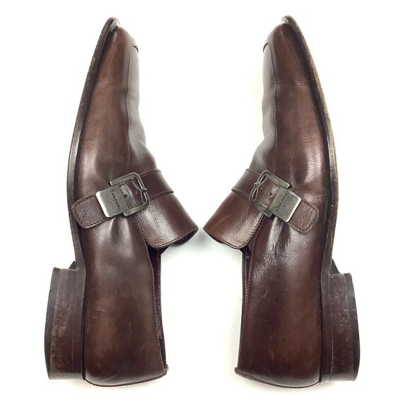 Giroux Italy Brown Leather Monk Strap Men Shoes 9.5 Square Toe Dress Formal main image 11